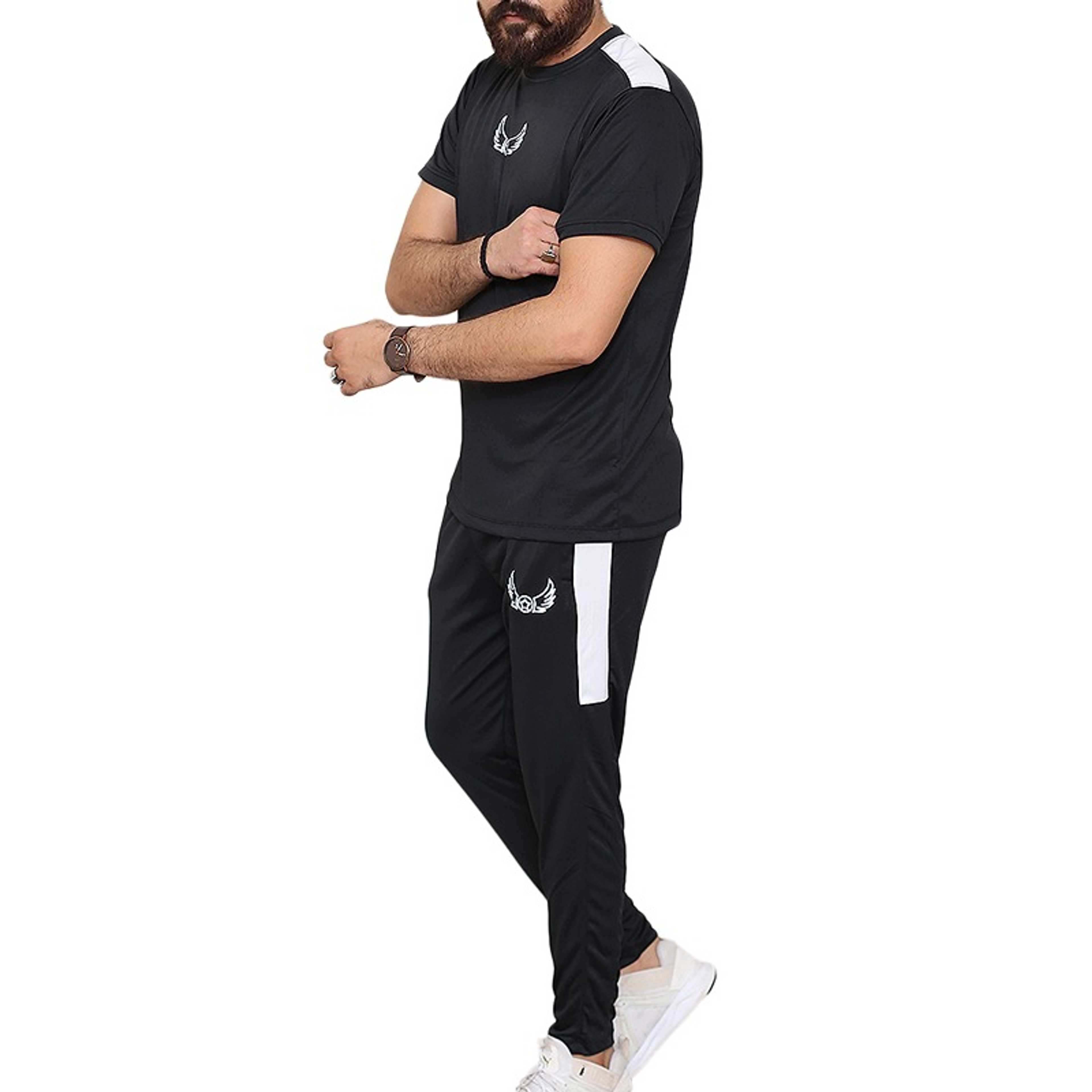 Black Panel Active Tracksuits - Product Main Image