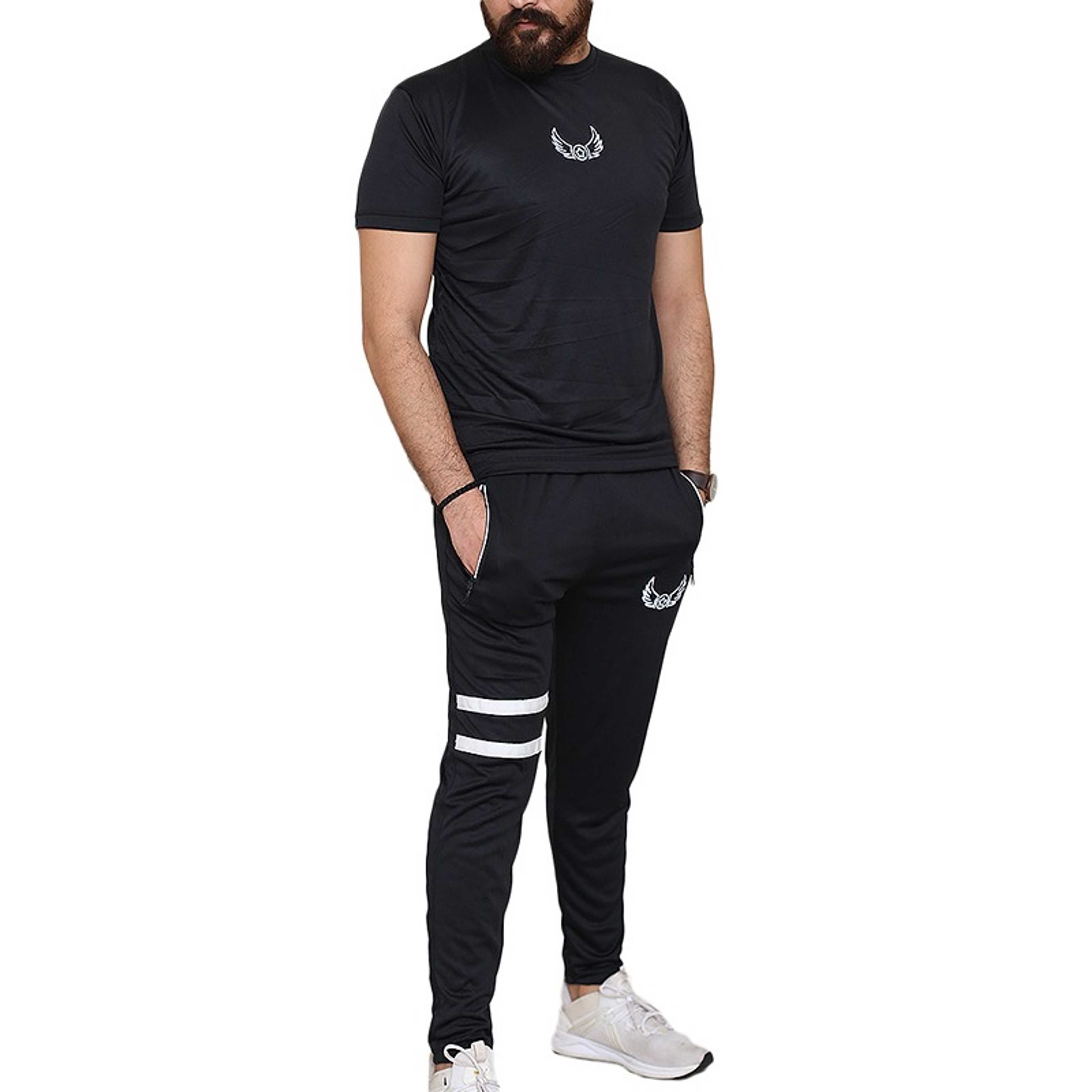 Black Stripe Active Tracksuits - Product Main Image