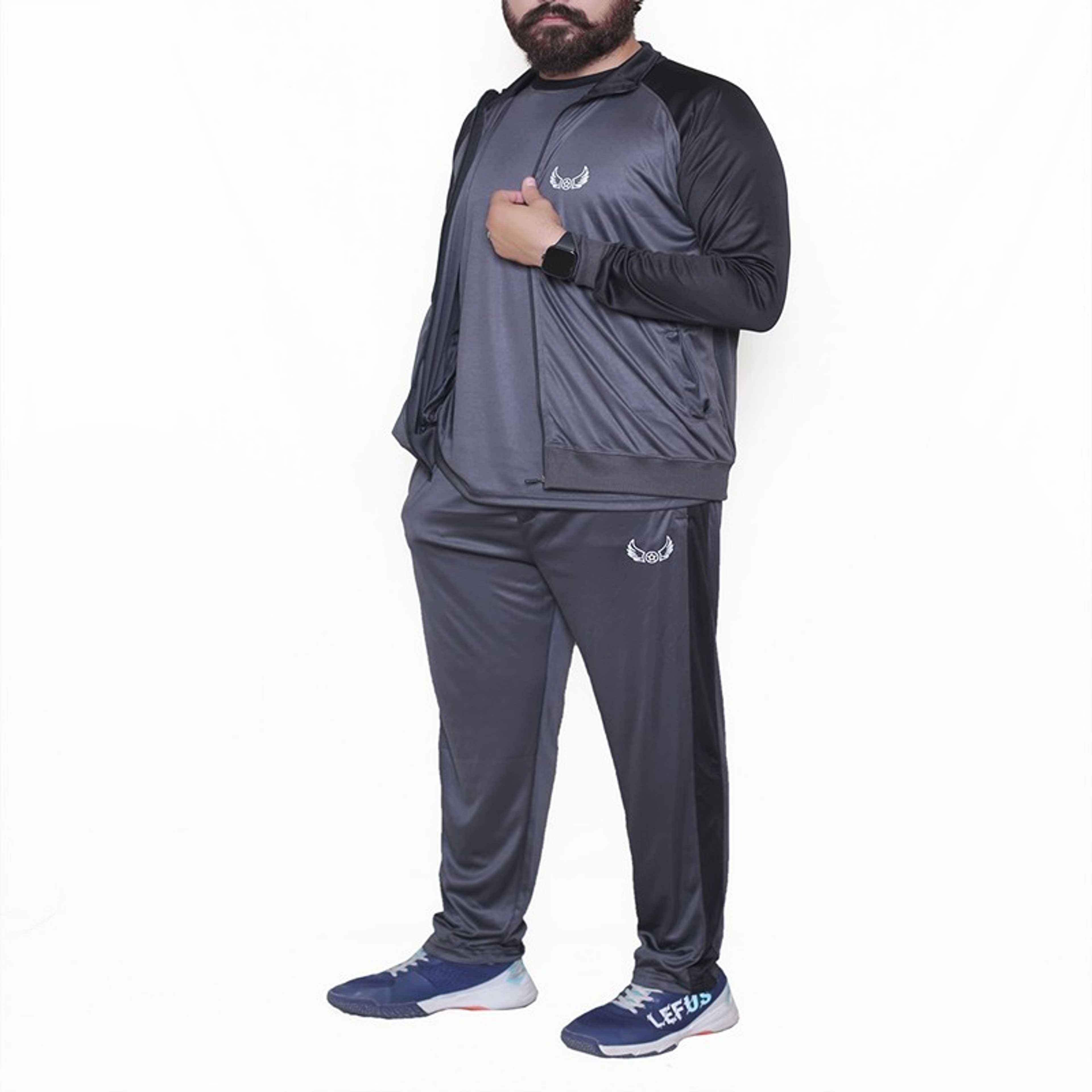 3in1 Grey Black Sports Tracksuits - Product Main Image