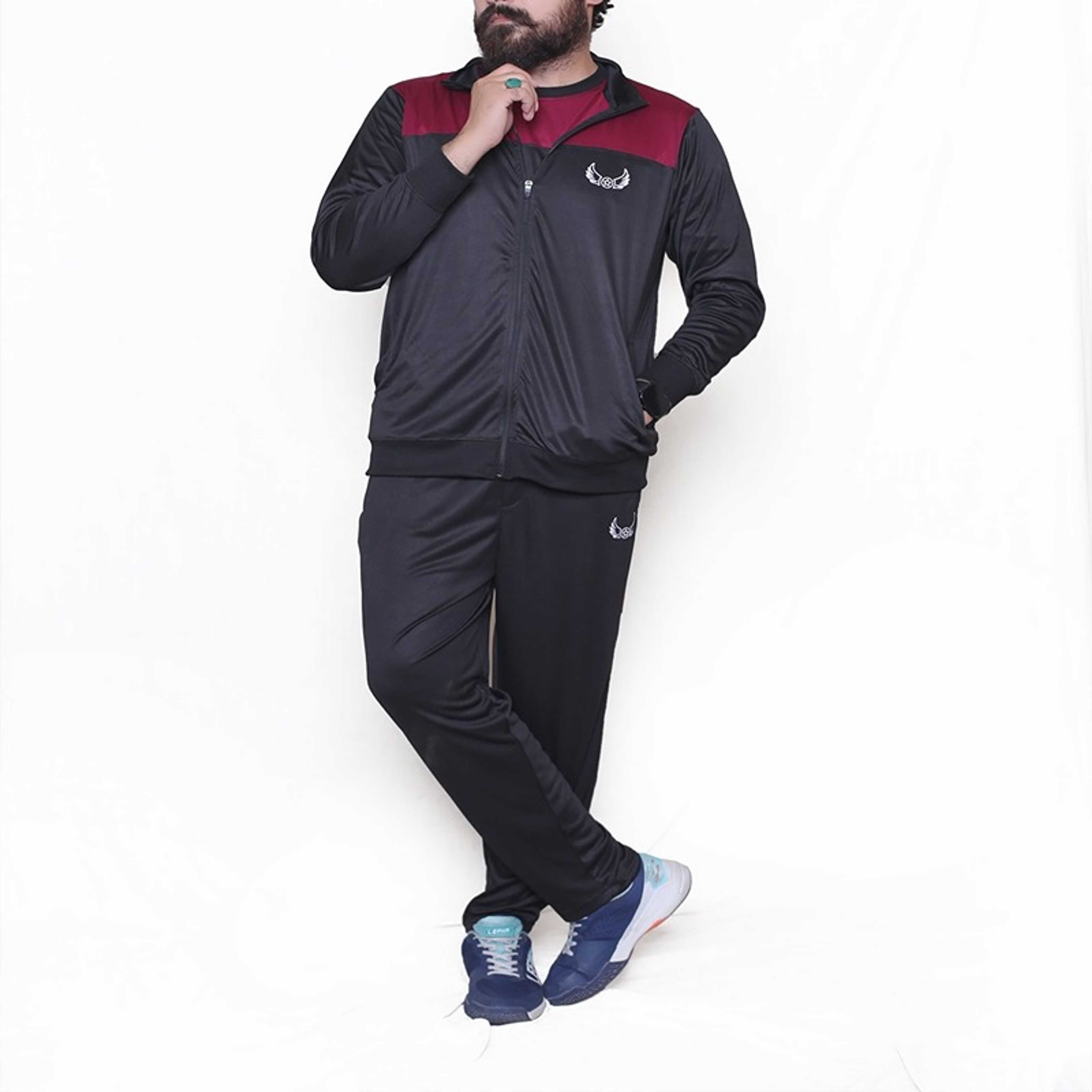 3in1 Maroon Black Sports Tracksuits - Product Main Image
