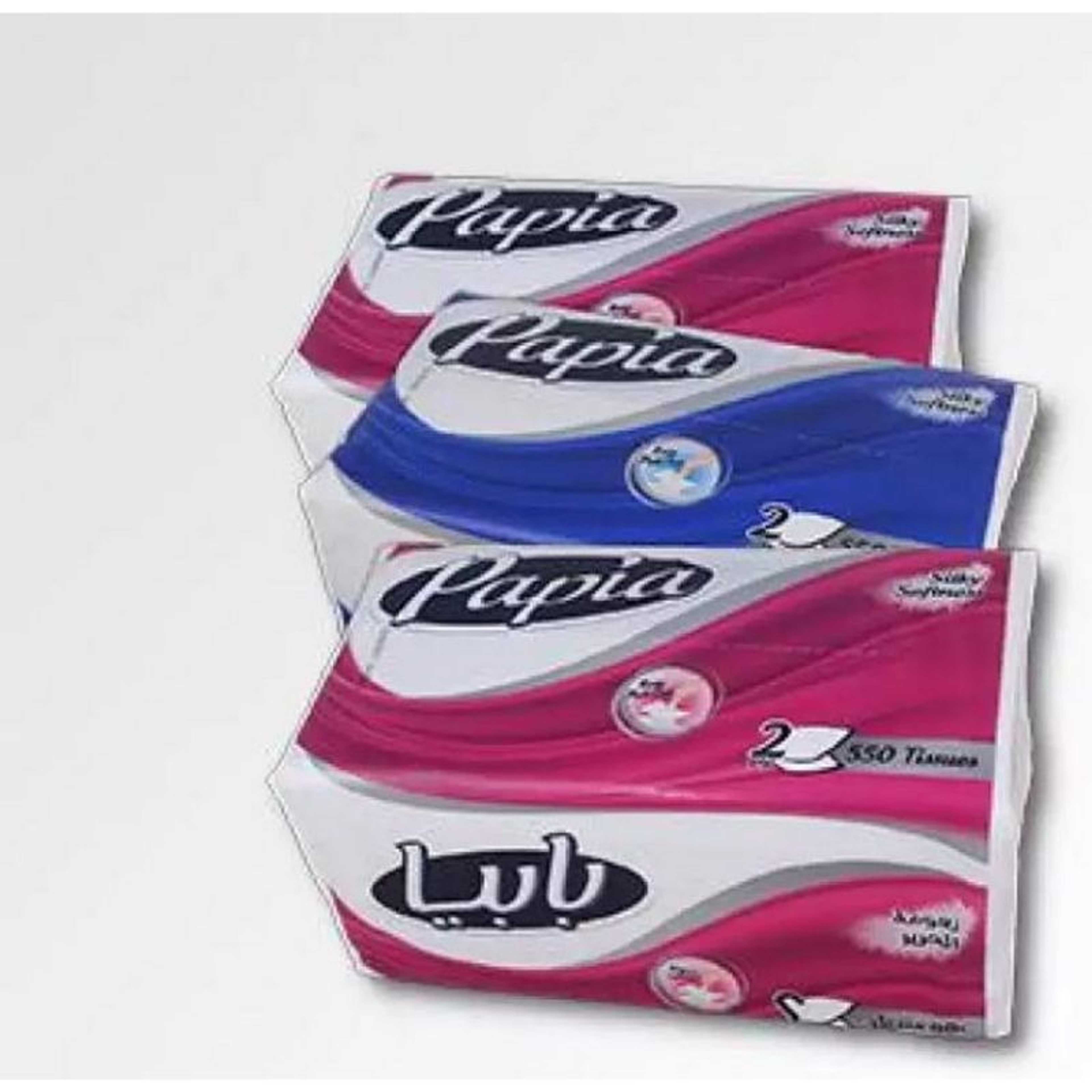 Papia Tissue Silky Soft (2ply 550 Sheets) Pack of 3