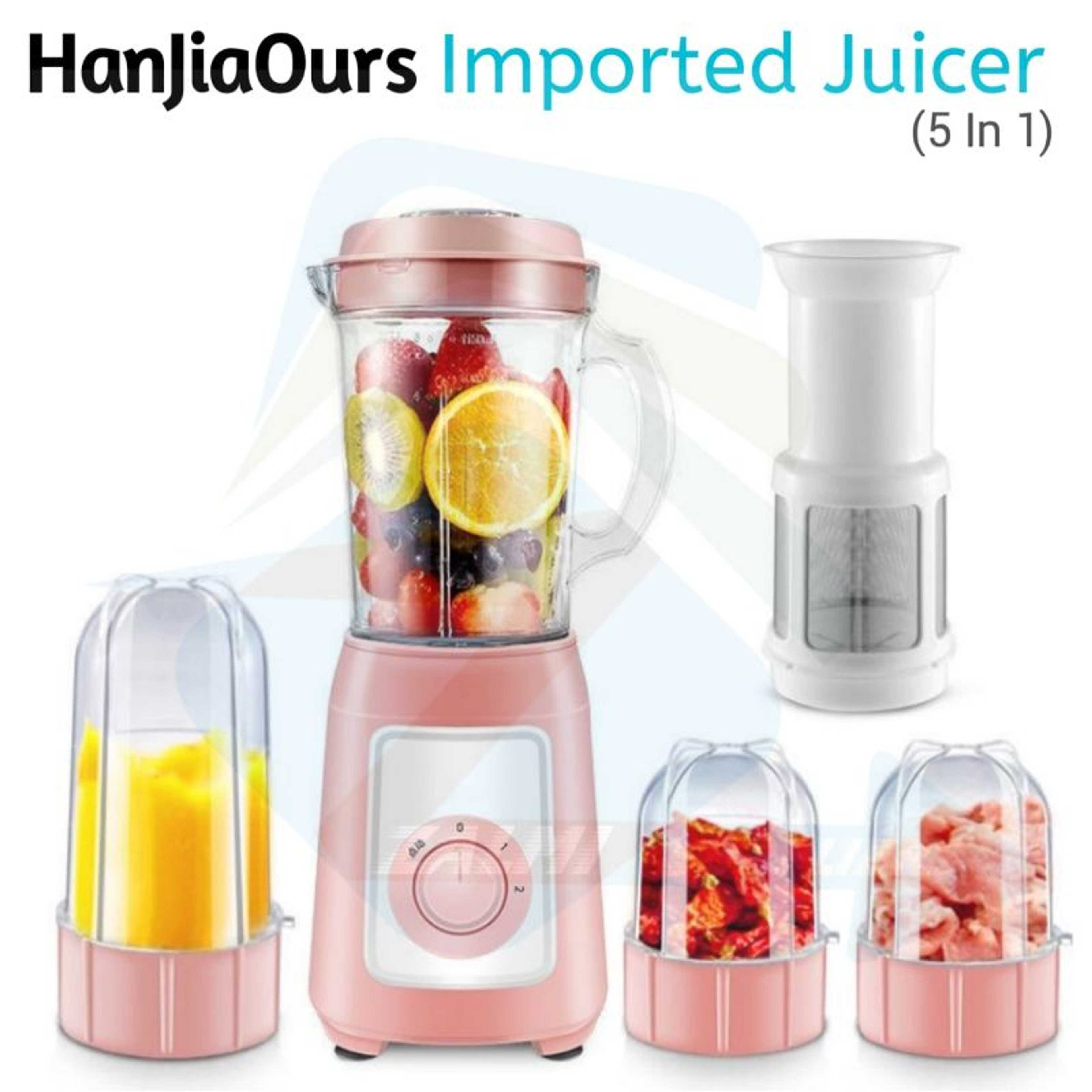 5 in 1 Juicer Bottle Portable Electric Fruit Citrus Juicer Vegetable Juice Blender Meat Grinder