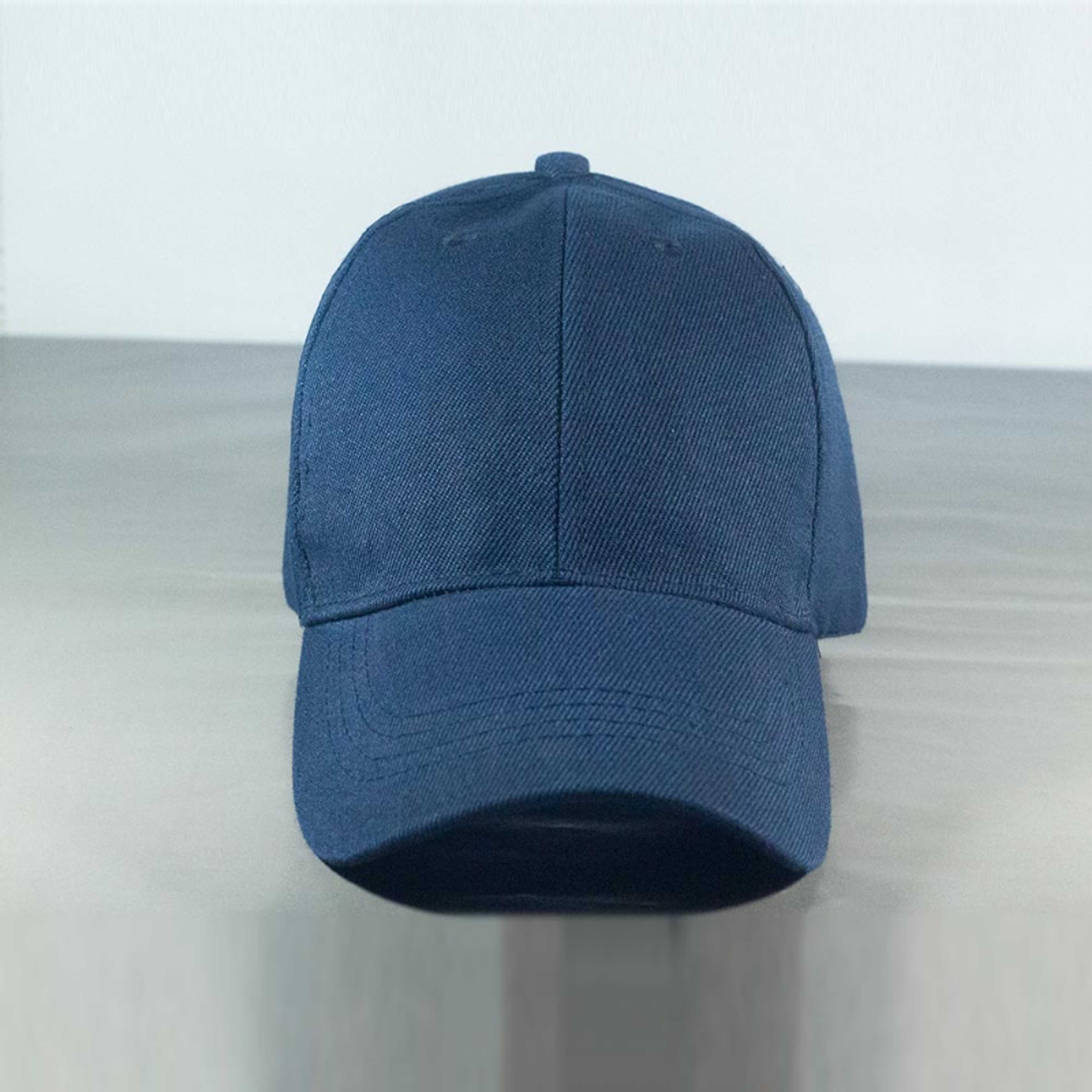 Wings Blue Plain Caps for Men CP-210