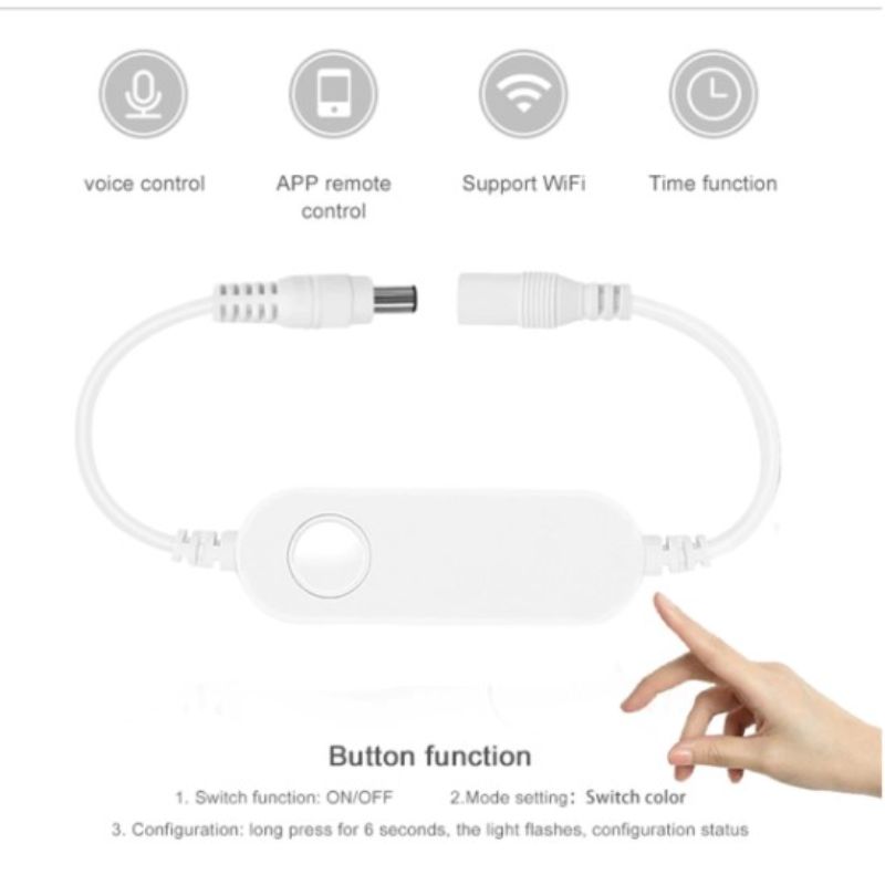 Tuya WiFi LED DC 5V 12V 24V Strip RGB Controller Wireless Smart Life LED Controller Work With Alexa Google Home For LED Strip