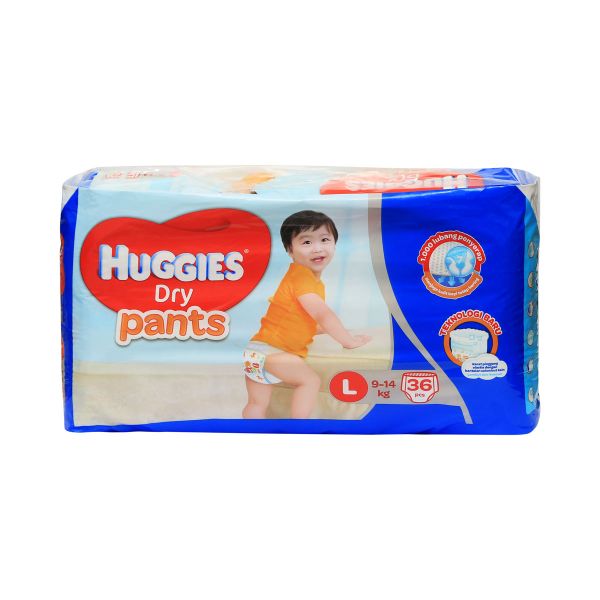 HUGGIES DRY PANTS LARGE 9-14 KG 36'S (Imported)