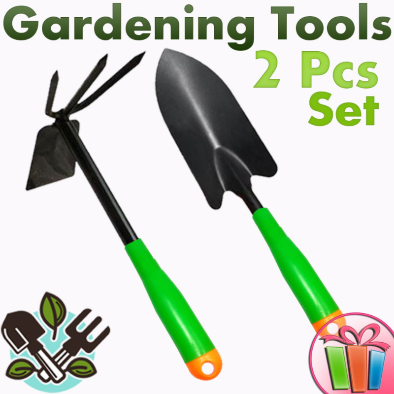2 Piece Set Gardening Tool Gardening Shovel,Gardening Planting Digging Iron Hoe Rake for Gardening