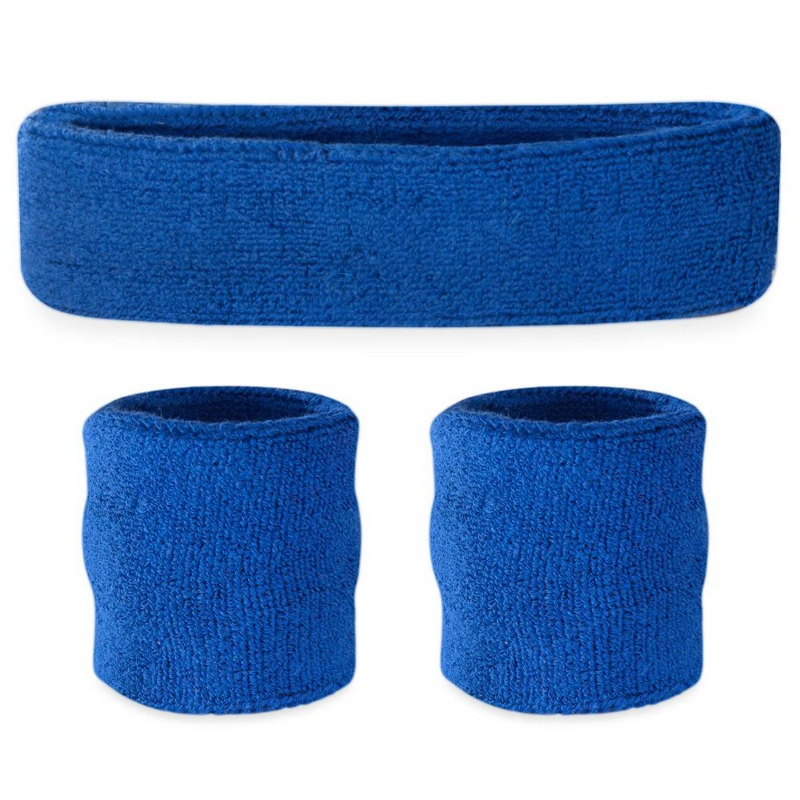 Best Quality,3 Pieces bands Set, Includes Sports Headband and Wrist bands for Athletic Men and Women – Blue