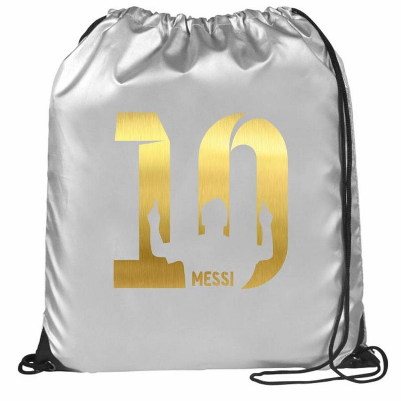 Silver Drawstring Bag Messi Printed