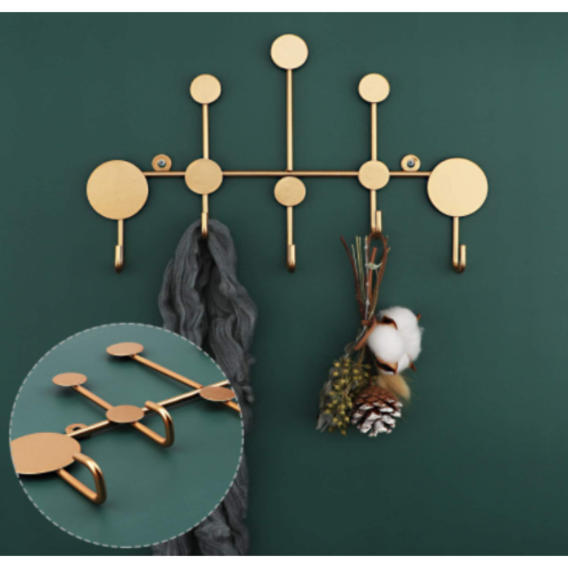 Nordic Cast Iron Dots Wall Hooks Antique Finish Metal Clothes Hanger Rack Wall Hook for Room DecorWall Mounted Hook Hanging Shelf Rack for Key Holder Charging USB Cable Key