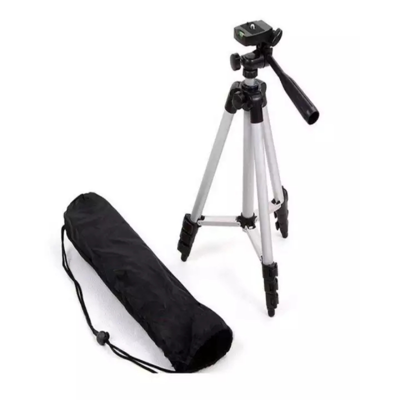 Tripod Stand For Camera And Mobile - Black & Silver