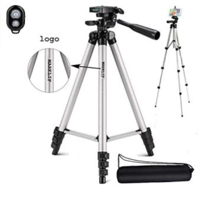 Adjustable Aluminium Alloy Tripod Stand Holder for Mobile Phones 360 mm -1050 mm 1/4 inch Screw Mobile Holder Bracket with Shutter Remote Controller