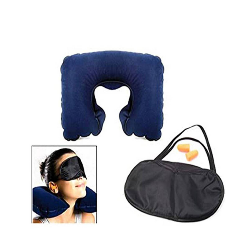 3 in 1 Travel Set-Air Neck Pillow -Eye Mask -Ear Plug