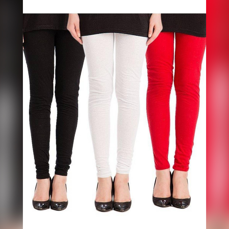 Pack of 3 - Multicolor Cotton Jersey Tights for Women
