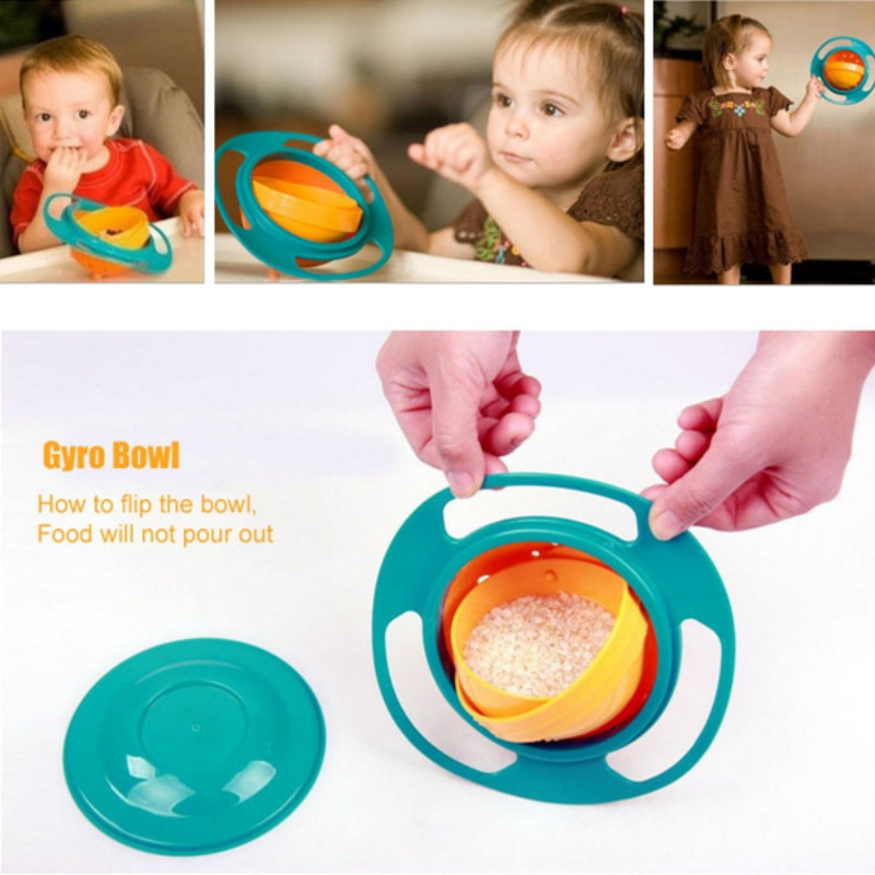 360 degree Rotate Gyro Bowl For Children - Multicolor