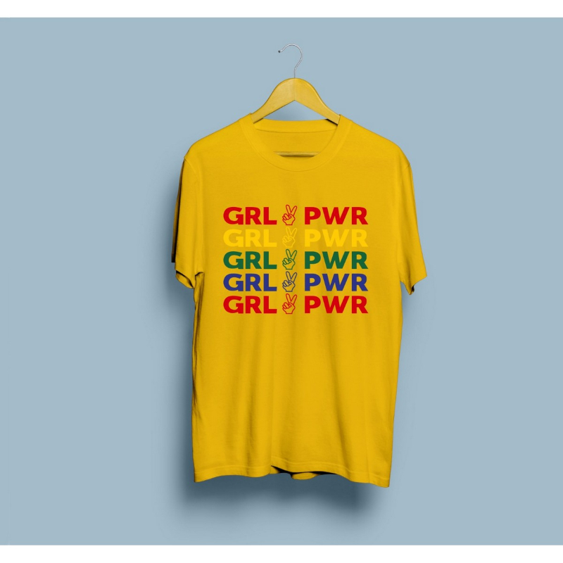 Girl Power Printed Round Neck TShirt For Women