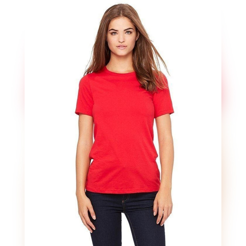 Cotton Plain TShirt For Women - Red