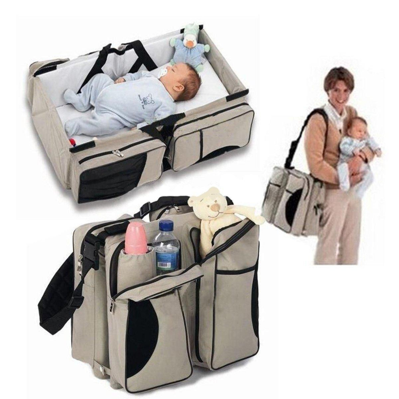 Convertible Diaper Bag Into Travel Bed Baby Diaper Bag (Multicolour)