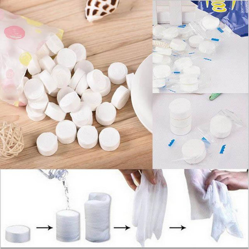 Portable Travel Cotton Compressed Towel Mini Face Care Magic Towel - Pack of 50