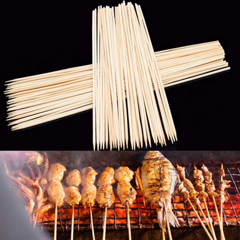 Pack of Wooden Bamboo Shashlik Sticks - BBQ Bamboo Sticks