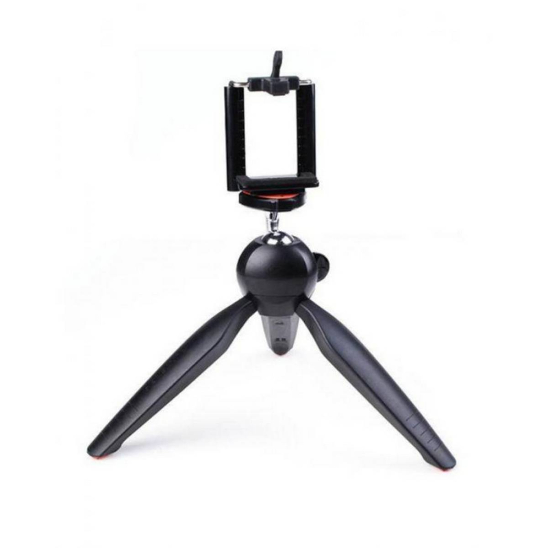 YT-228 - Mini Tripod for Mobile Phones & Camera with Mobile Clip - Black