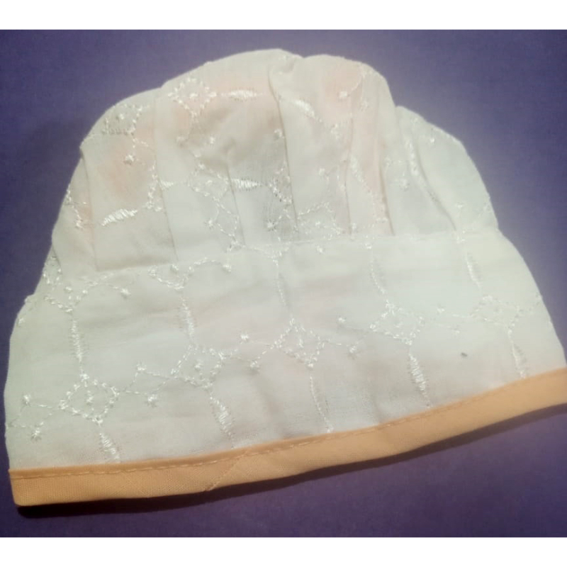 White Chicken Fabric Round Summer Cap for Newborn Baby
