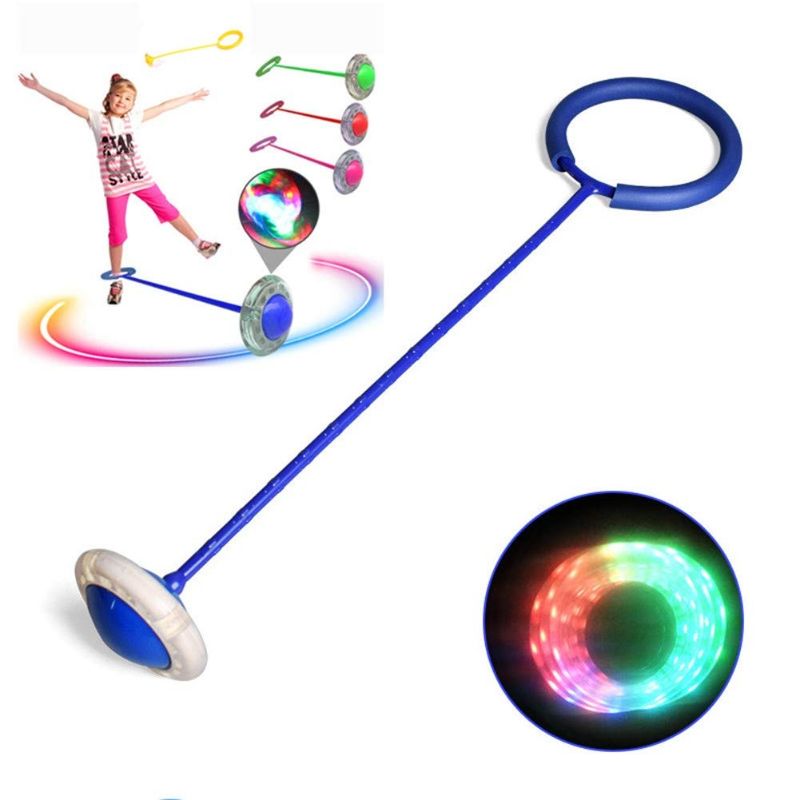 Random Color Skip Rope with Lights Whirling Ball Sports Swing Ball Jump Rope Dance Flash Kids Exercise Balance Hoop Jump Toy ONE Leg Jumping Ring for Boys and Girls