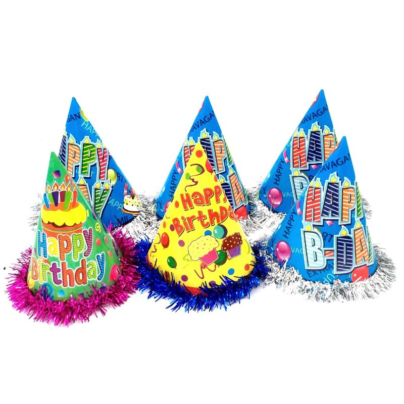Happy Birthday Glitter Holographic Cap for Kids, Happy Birthday Furr Birthday Cap