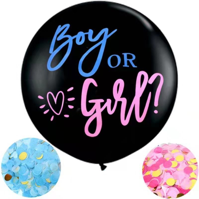 Baby Gender Reveal Balloon with Confetti, Boy or Girl Gender Reveal Balloon Kit with Pink and Blue Round Confetti for Baby Shower, Gender Reveal Decorations