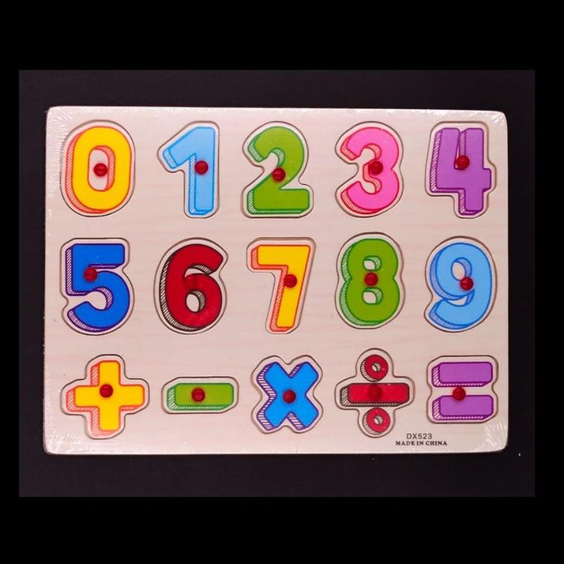 Wooden 0 to 9 & Arithmetic Numbers Pegboard For Kids Early Educational Toys