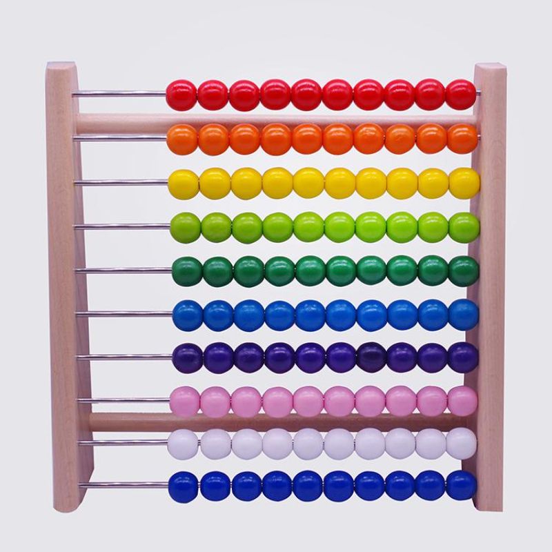 Wooden Abacus Counting Learning Frame With 100 Beads For Kids Early Educational Toys