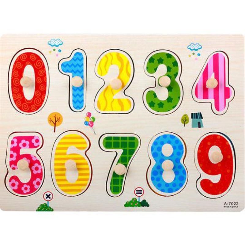 Wooden Numbers Peg Puzzle Baby Toddler Pre-school Kids Toys Learning Board Educational Toy