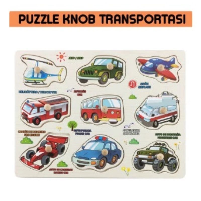 Wooden Transport Vehicles Pegboard Puzzle For Kids Early Educational Toys, Transport Puzzle With Knobs, Vehicle Puzzle Board With Knobs
