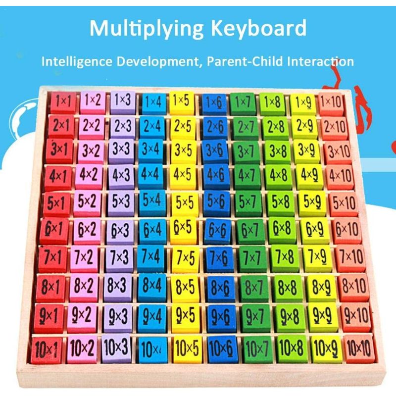 Wooden Mathematics Multiplication Table Board Fod Kids Early Educational Toys
