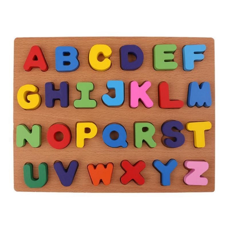 Wooden 3D Uppercase Alphabet Puzzle for Kids Early Educational Toys