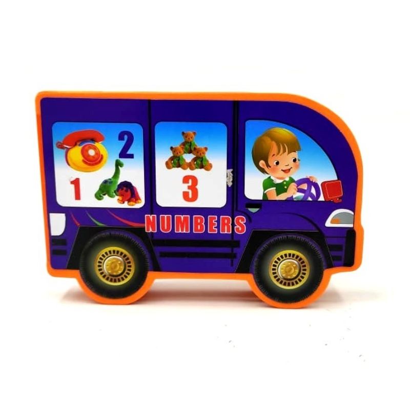 Vehicle Shaped Foam Number Counting Book With Pictures - Kids Foam Book 6.5 x 4.5 inch, Learning Foam Book For Kids - Large