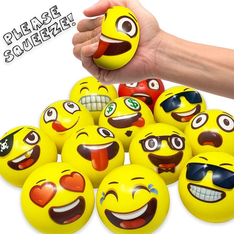 Random Emoji Sensory Stress Reliever Fidget Toy, Stretch Ball Toy, Emoji Stress Ball Toy, Emoji Squeezer Ball Toy