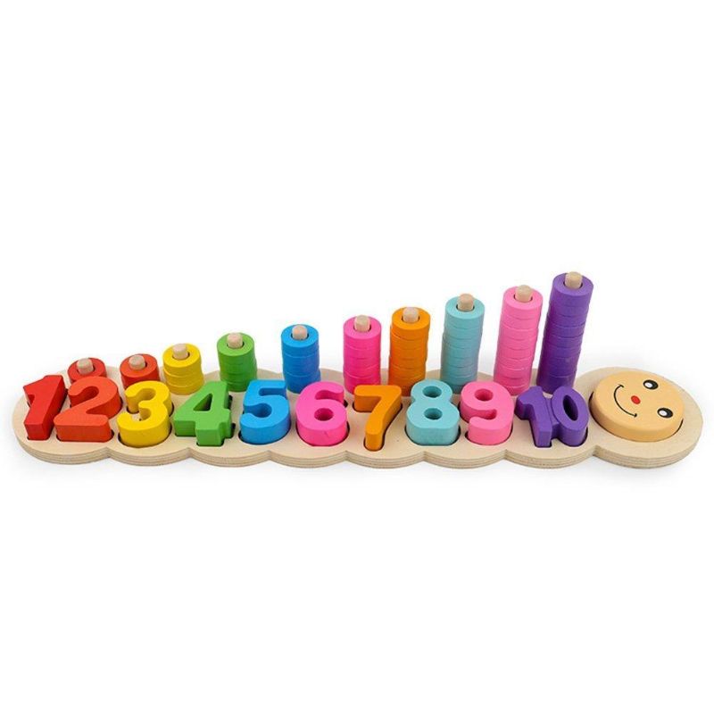 Caterpillar Wooden Assembly Geometric Puzzle Board