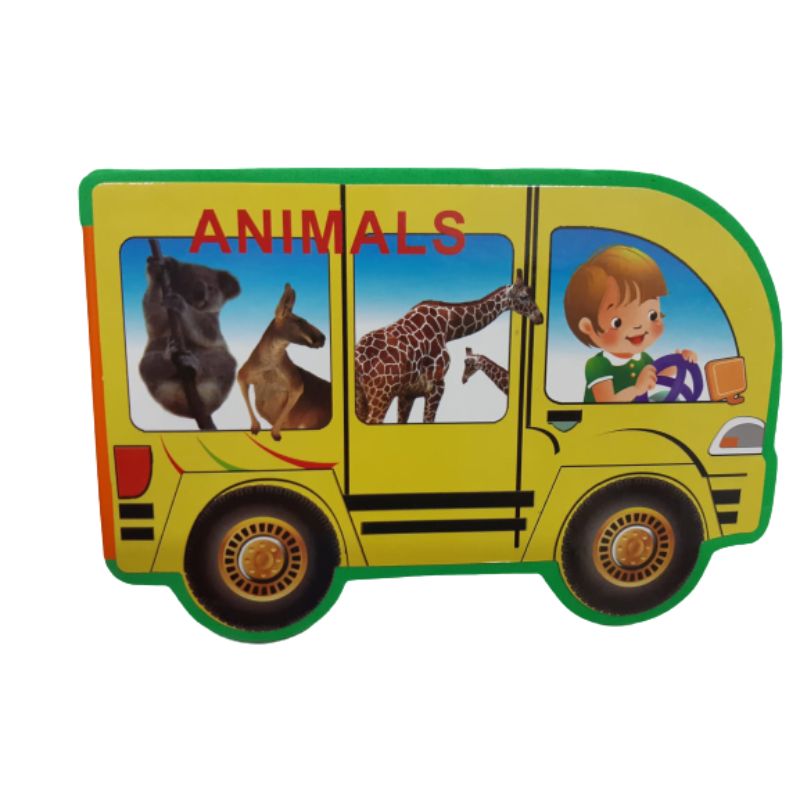 Vehicle Shaped Foam Animals Book With Pictures - Kids Foam Book 6.5 x 4.5 inch, Learning Foam Book For Kids - Large