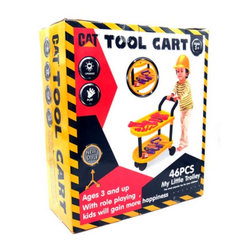 46 Piece's Kids Plastic Electronic Tools Cart Workshop Accessories Kids Pretend Play Repair Tools Kit With Cart LT (922-60/61/62)