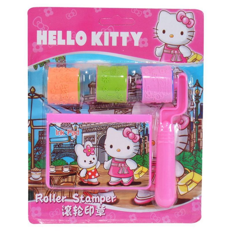 Hello Kitty Roller Stamper Kit, Fun Roller Stamp Art and Craft for Kids, Cartoon Roller Stamp With Ink Pad, 3 Roller Stamps & 1 Ink Pad