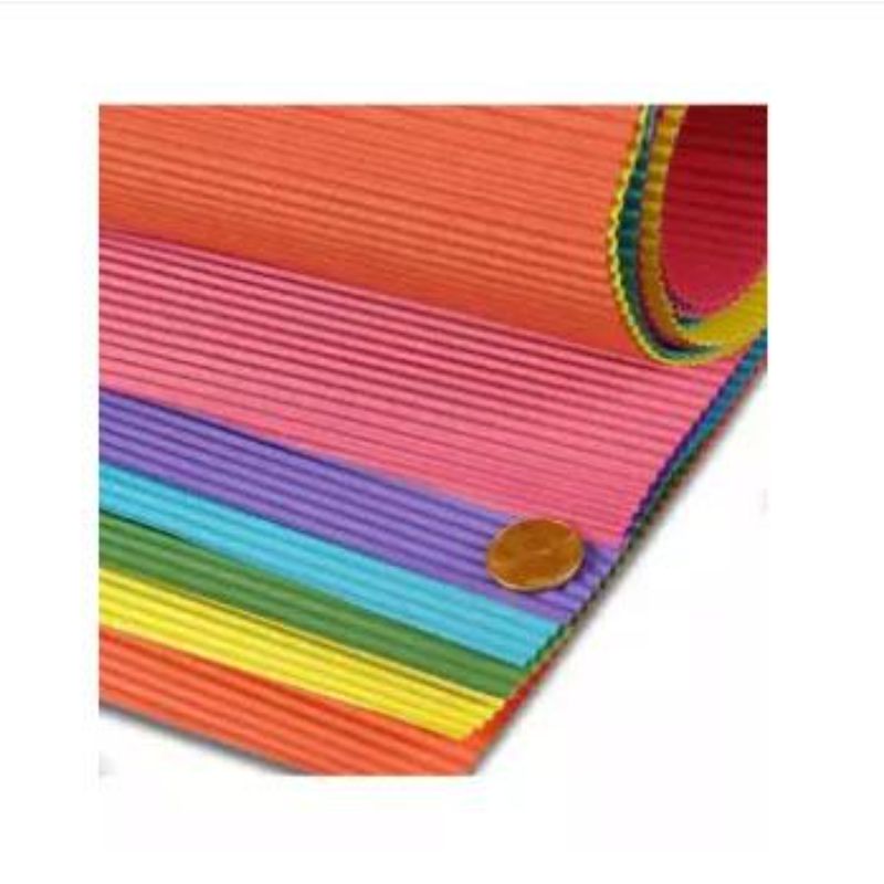 Pack Of 10 - Colorful Corrugated Sheets For Art & Craft