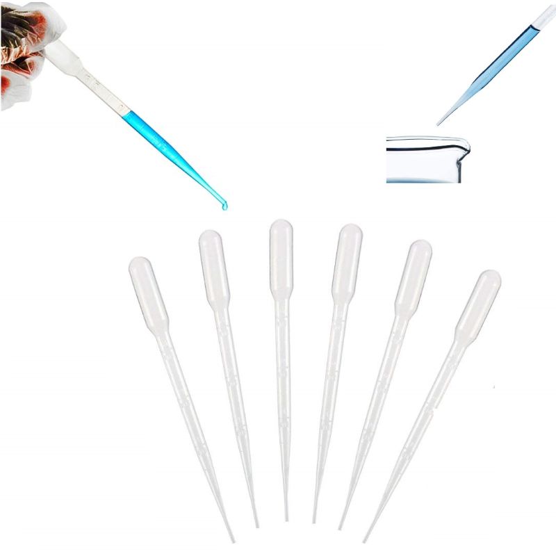 Pack of 6 - Pouring Color Droppers, Transparent Pipette Disposable Plastic Safe Transfer Graduated Dropper Pipette, Plastic Transfer Pipettes, Dropper For Pouring Colors
