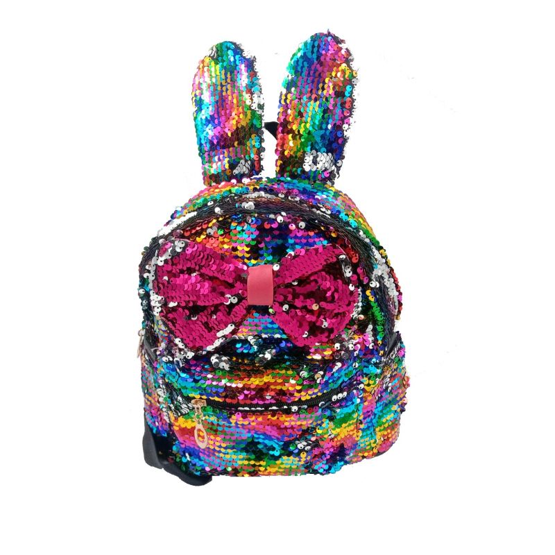 Multipurpose Sequin School Bow Knot Backpack for Girls Cute Elementary Book Bag Travel Bag