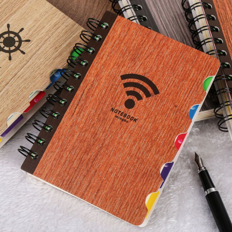 Random Color & Logo - 5 Compartments Plastic Cover Spiral Notebook For Kids, Kids Diary,