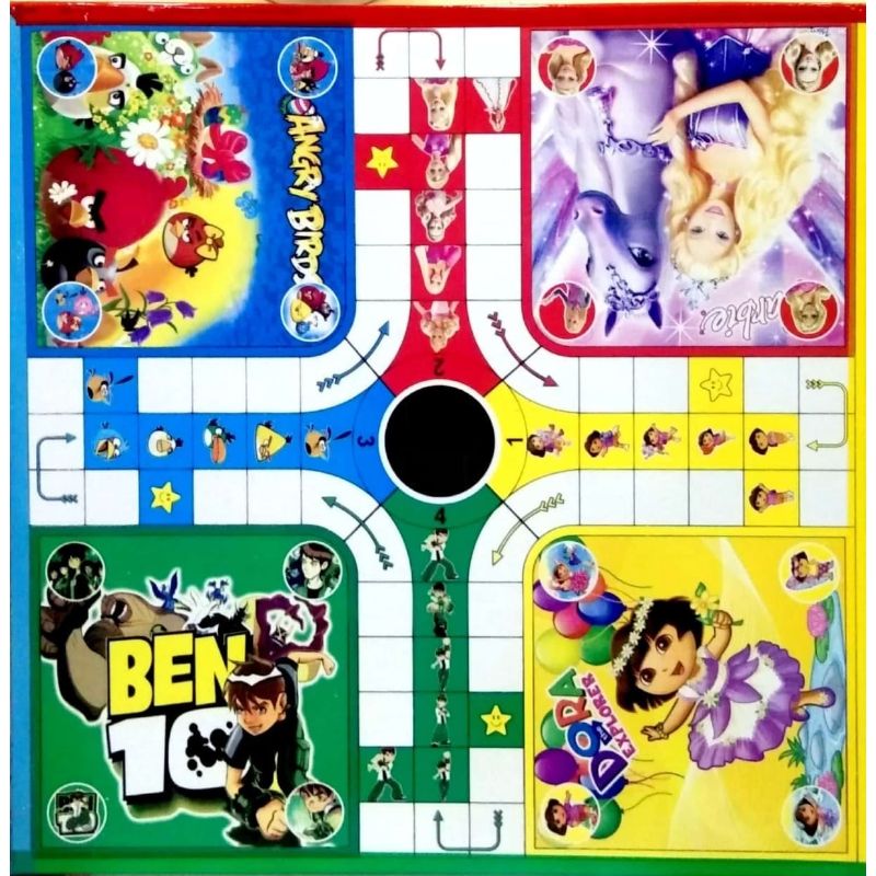 Cartoon Characters Ludo Game, 2in1 - Ludo Board & Snake Board Game, Ludo Board Game
