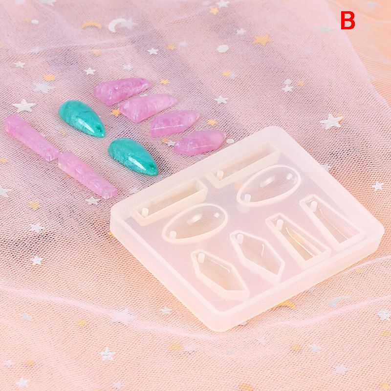1 Pack 8 Case Silicone Jewelry Mold Epoxy Resin Mold for Making Polymer Clay Crafting, Resin Epoxy Resin Tray, Resin Moulds Jewelry Resin Molds Geometric Silicone Mold