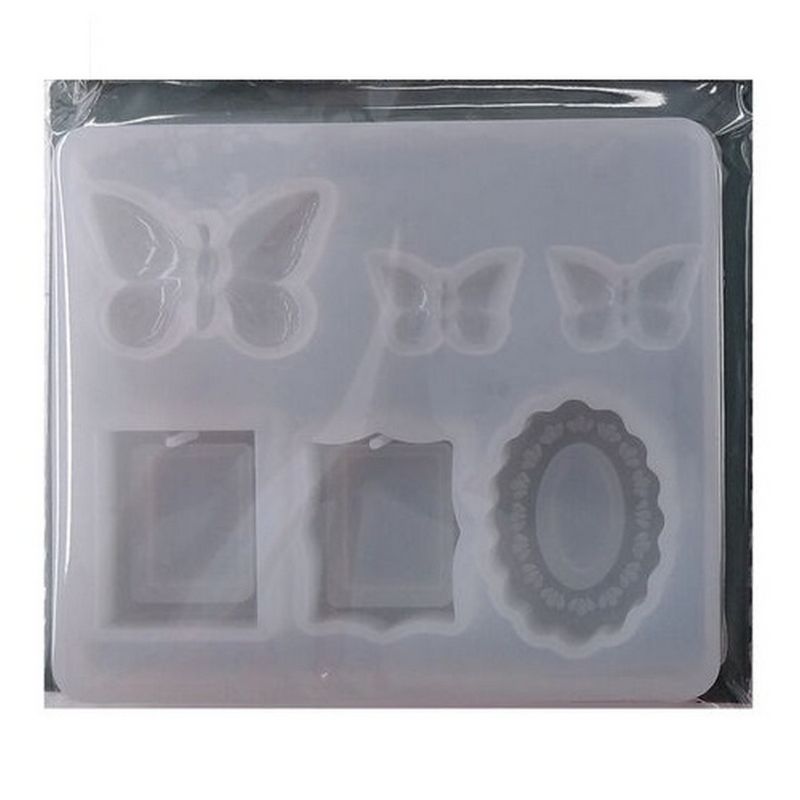 1 Pack 6 Case Different Shapes Silicone Jewelry Mold Epoxy Resin Mold for Making Polymer Clay Crafting, Earrings Making Mold, Resin Moulds Jewelry Resin Molds, Butterfly & Frames Mold