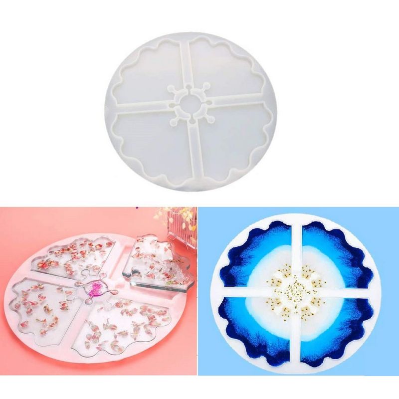 Interlocked Epoxy Resin Casting Molds for Making Agate Geode Slice Coasters, Interlocked Coaster Mold, Slice Coasters Mold, Epoxy Resin Molds Resin Tray Silicone Resin Moulds