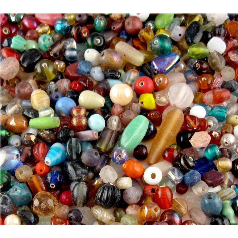 Pack of 100 - Mixed Design Assorted Shapes and Sizes Beads for Art and Craft