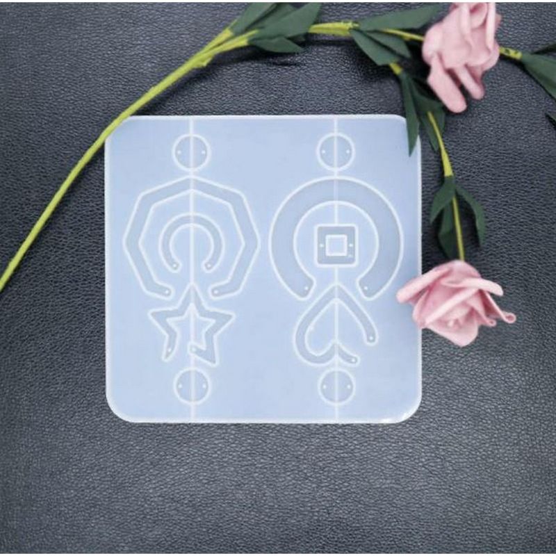 1 Pack 10 Case Silicone Jewelry Mold Epoxy Resin Mold for Making Polymer Clay Crafting, Resin Epoxy Resin Tray, Resin Moulds Jewelry Resin Molds Geometric Silicone Mold